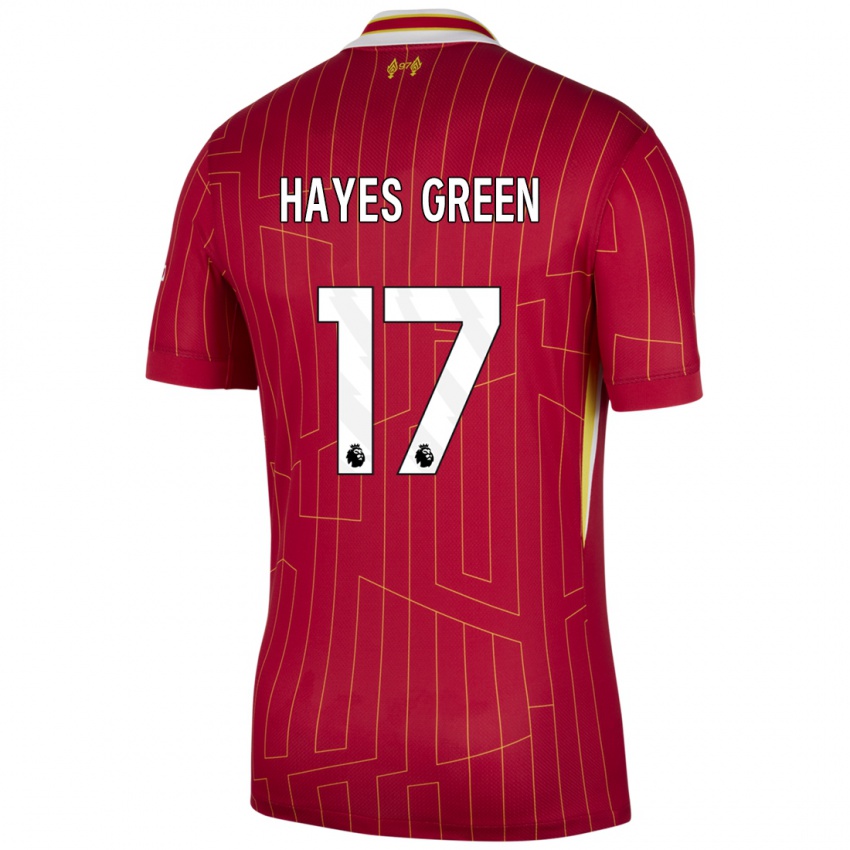 Kinderen Charlie Hayes-Green #17 Rood Geel Wit Thuisshirt Thuistenue 2024/25 T-Shirt