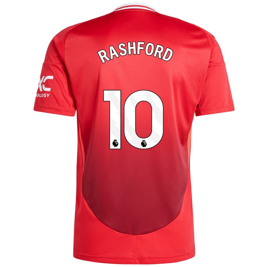 Kinderen Marcus Rashford #10 Felrood Thuisshirt Thuistenue 2024/25 T-Shirt