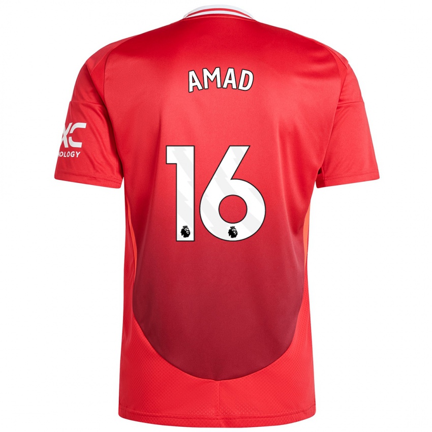 Kinderen Amad Diallo #16 Felrood Thuisshirt Thuistenue 2024/25 T-Shirt