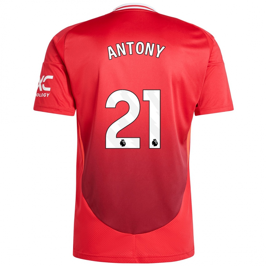 Kinderen Antony #21 Felrood Thuisshirt Thuistenue 2024/25 T-Shirt