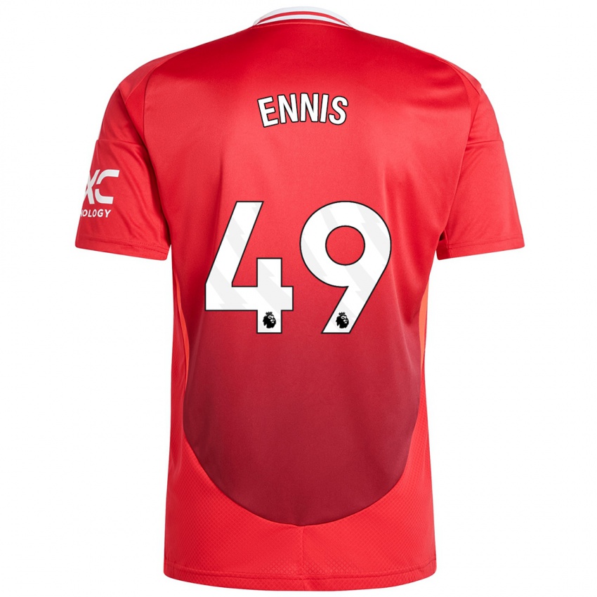 Kinderen Ethan Ennis #49 Felrood Thuisshirt Thuistenue 2024/25 T-Shirt