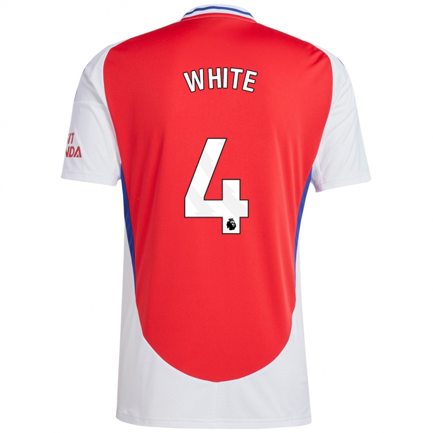 Kinderen Ben White #4 Rood Wit Thuisshirt Thuistenue 2024/25 T-Shirt