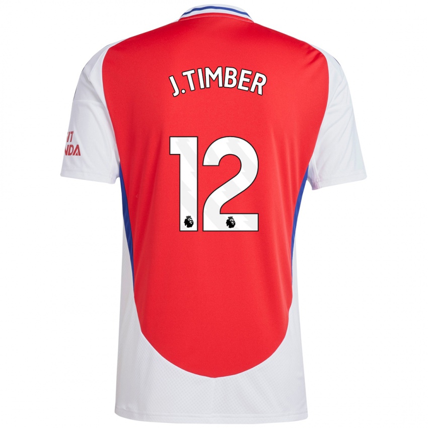 Kinderen Jurrien Timber #12 Rood Wit Thuisshirt Thuistenue 2024/25 T-Shirt