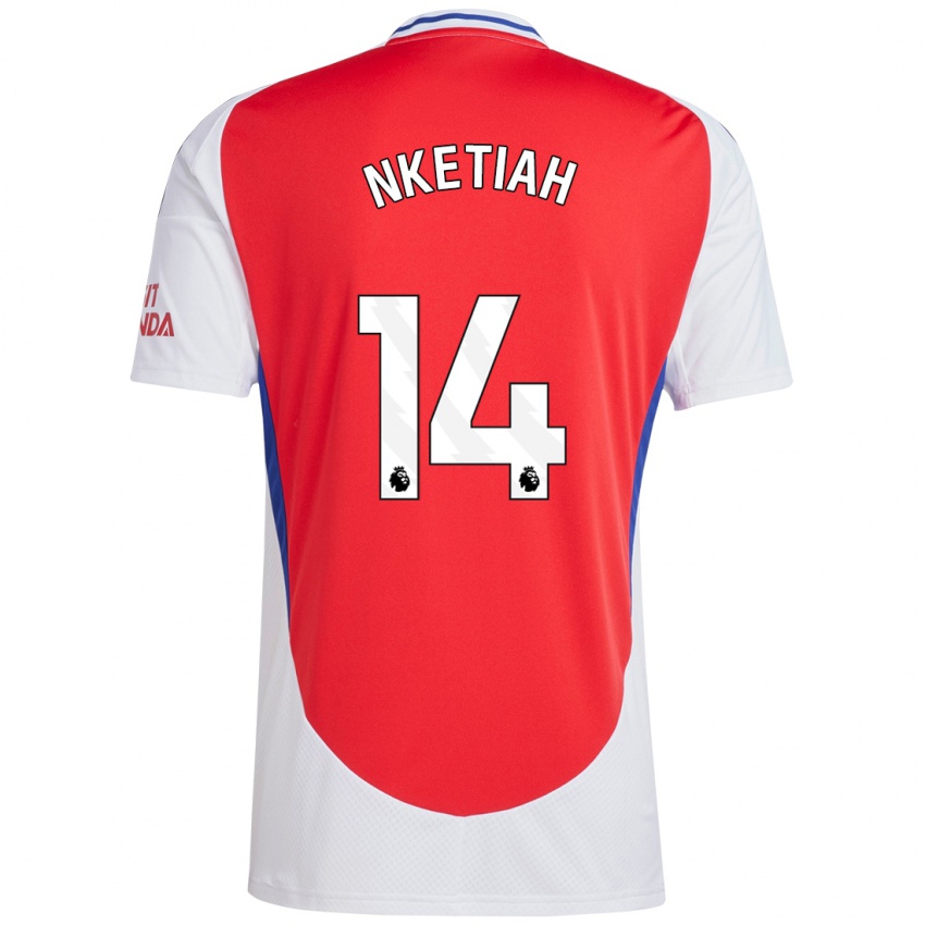 Kinderen Eddie Nketiah #14 Rood Wit Thuisshirt Thuistenue 2024/25 T-Shirt