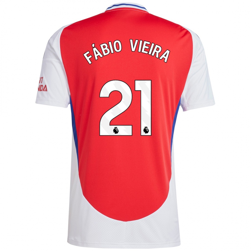 Kinderen Fabio Vieira #21 Rood Wit Thuisshirt Thuistenue 2024/25 T-Shirt