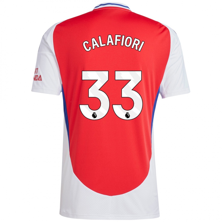 Kinderen Riccardo Calafiori #33 Rood Wit Thuisshirt Thuistenue 2024/25 T-Shirt