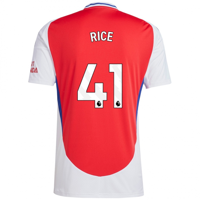 Kinderen Declan Rice #41 Rood Wit Thuisshirt Thuistenue 2024/25 T-Shirt