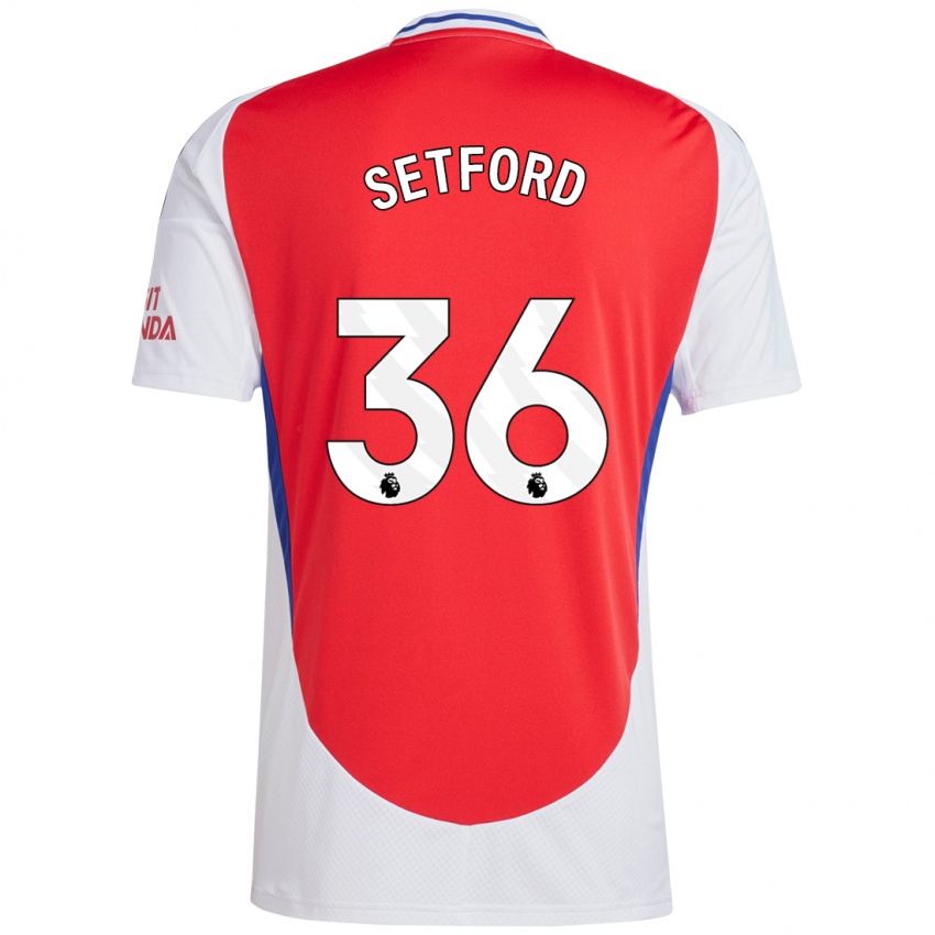 Kinderen Tommy Setford #36 Rood Wit Thuisshirt Thuistenue 2024/25 T-Shirt