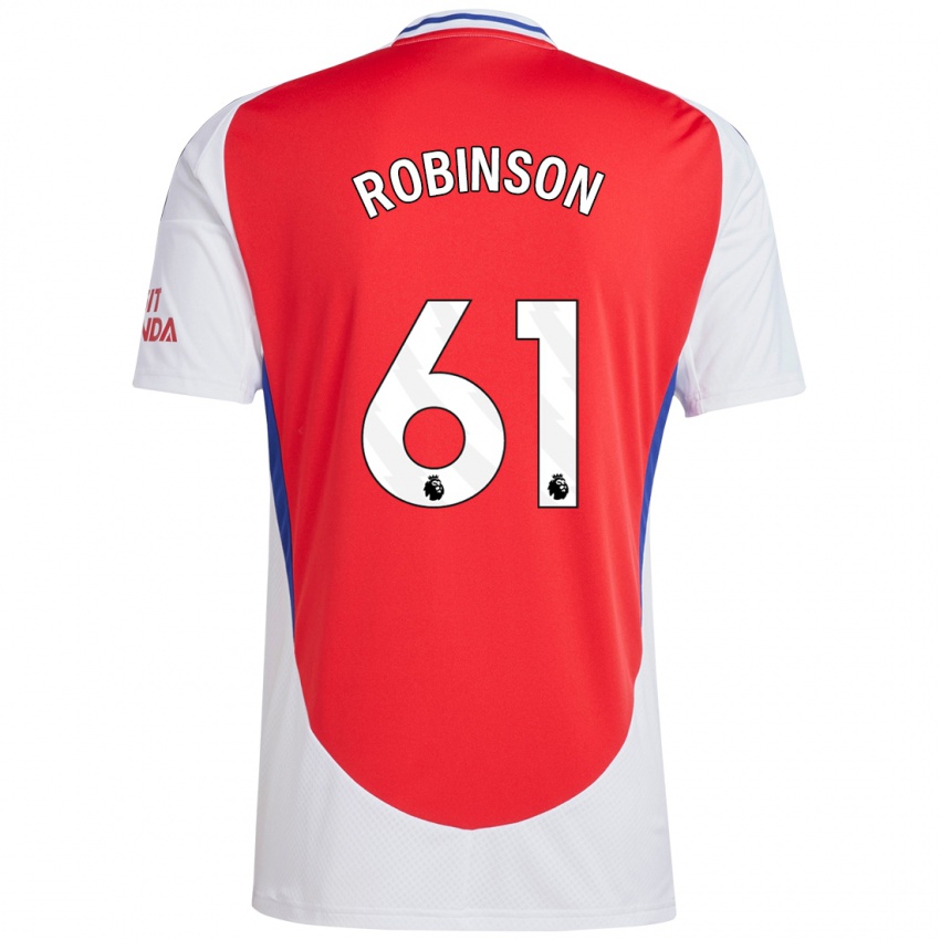 Kinderen Josh Robinson #61 Rood Wit Thuisshirt Thuistenue 2024/25 T-Shirt