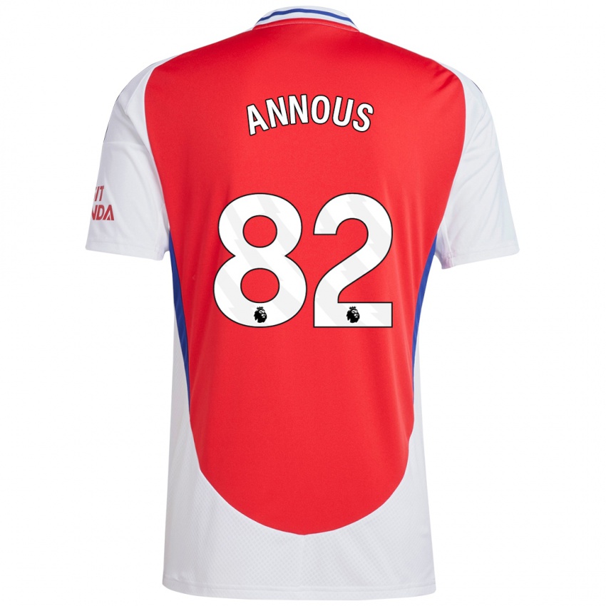 Kinderen Andre Annous #82 Rood Wit Thuisshirt Thuistenue 2024/25 T-Shirt