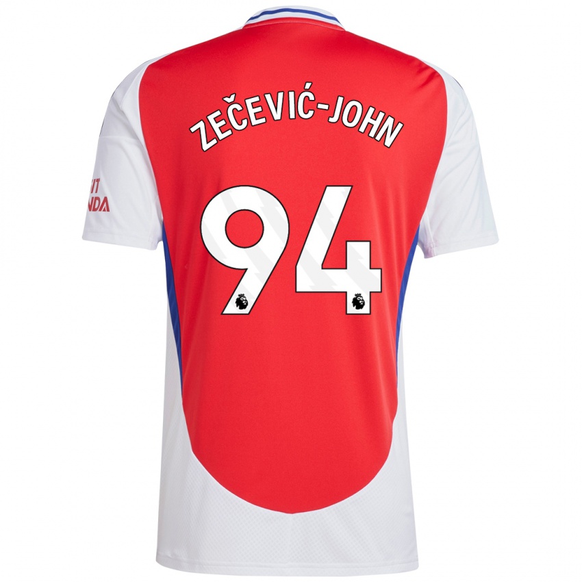 Kinderen Louis Zečević-John #94 Rood Wit Thuisshirt Thuistenue 2024/25 T-Shirt