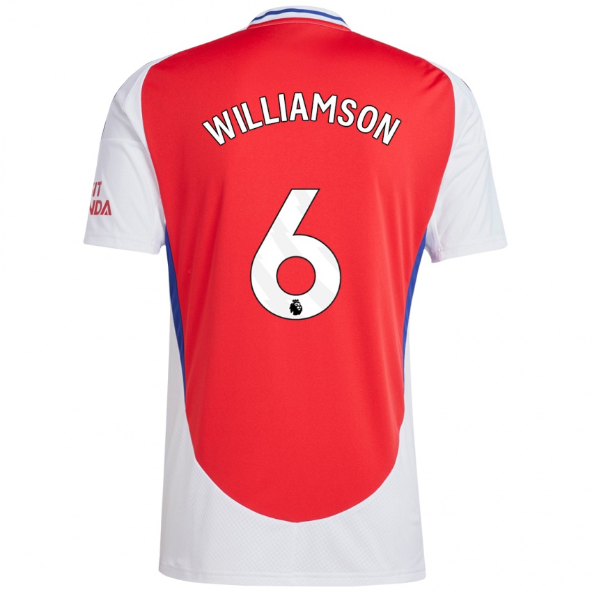 Kinderen Leah Williamson #6 Rood Wit Thuisshirt Thuistenue 2024/25 T-Shirt