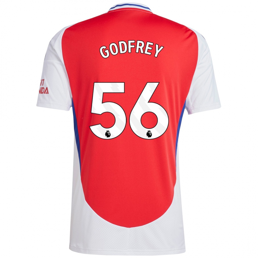 Kinderen Freya Godfrey #56 Rood Wit Thuisshirt Thuistenue 2024/25 T-Shirt