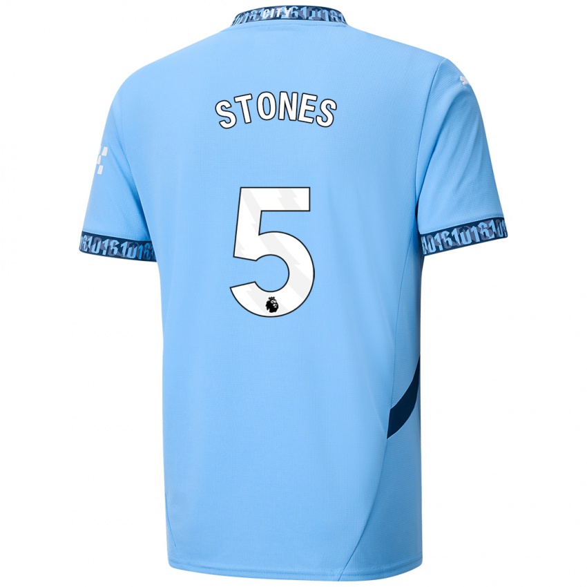 Kinderen John Stones #5 Marineblauw Thuisshirt Thuistenue 2024/25 T-Shirt