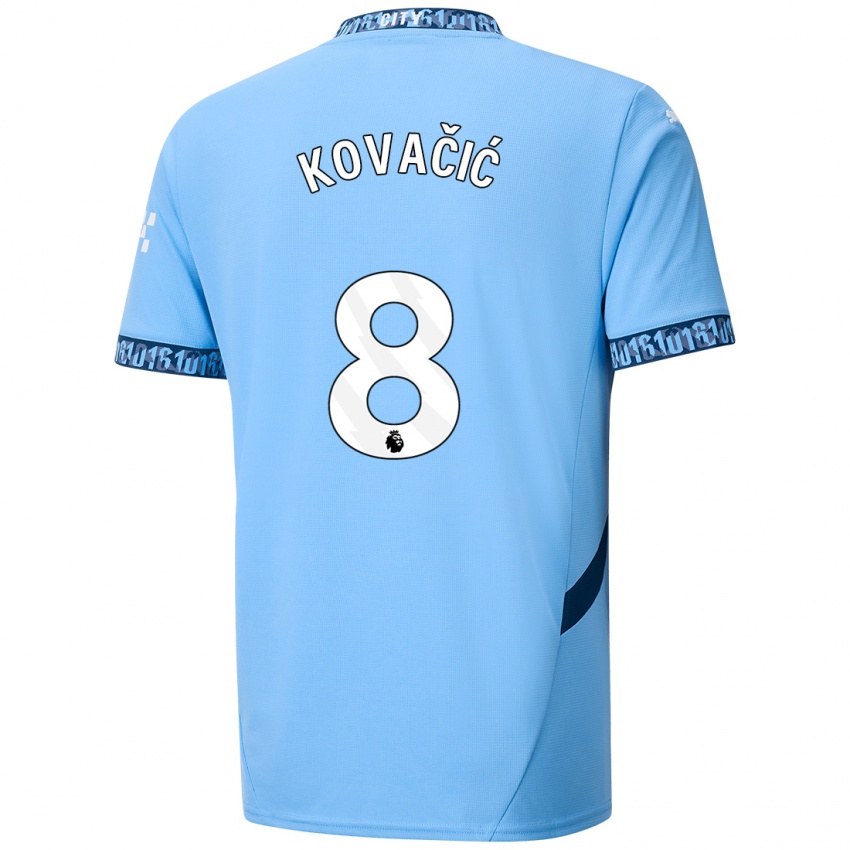 Kinderen Mateo Kovacic #8 Marineblauw Thuisshirt Thuistenue 2024/25 T-Shirt