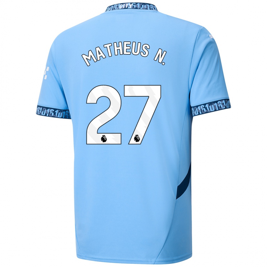 Kinderen Matheus Nunes #27 Marineblauw Thuisshirt Thuistenue 2024/25 T-Shirt