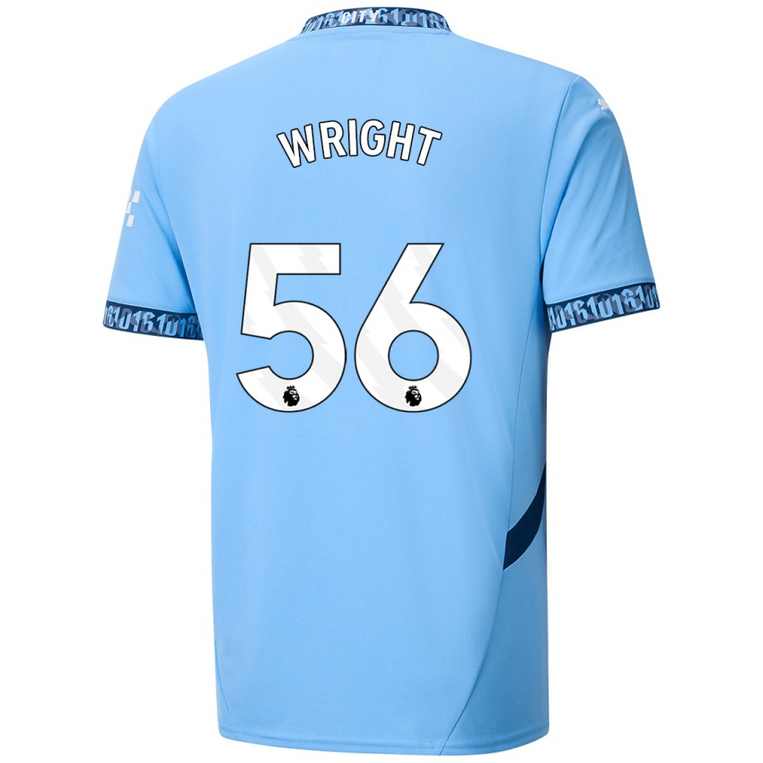 Kinderen Jacob Wright #56 Marineblauw Thuisshirt Thuistenue 2024/25 T-Shirt