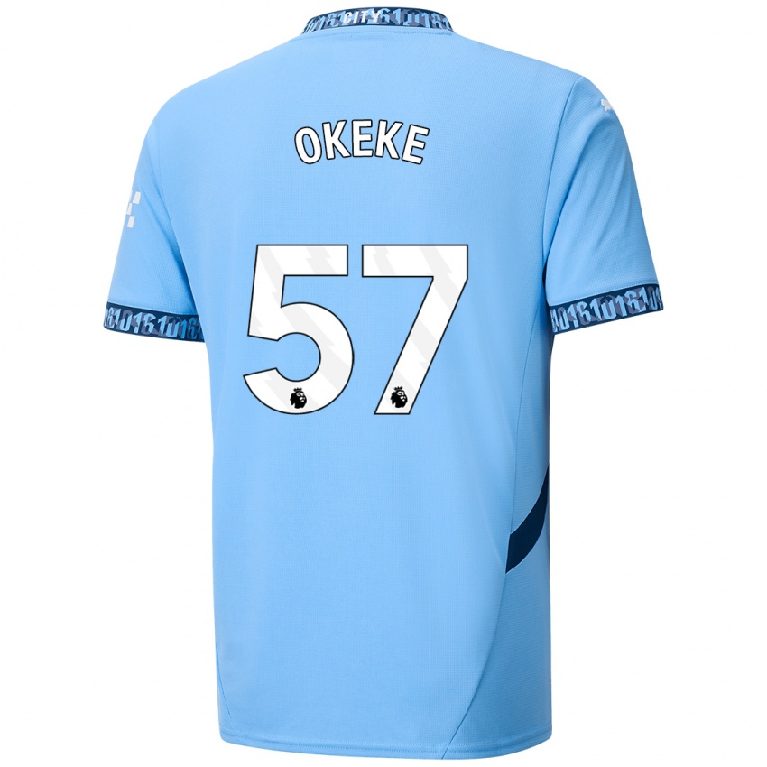 Kinderen Michael Okeke #57 Marineblauw Thuisshirt Thuistenue 2024/25 T-Shirt