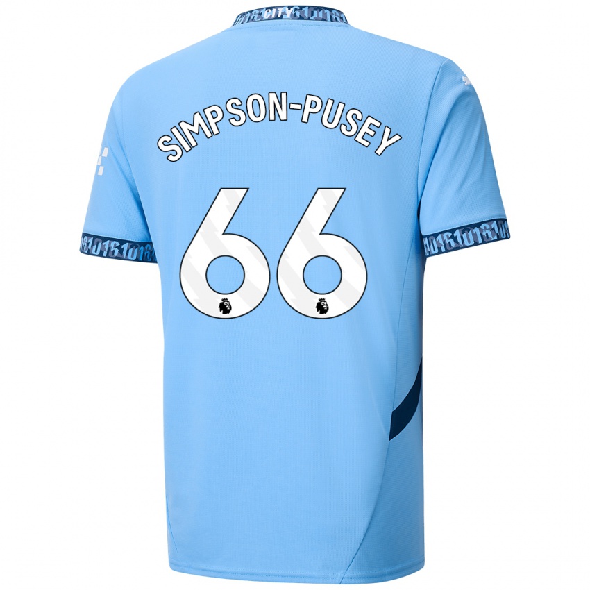 Kinderen Jahmai Simpson-Pusey #66 Marineblauw Thuisshirt Thuistenue 2024/25 T-Shirt