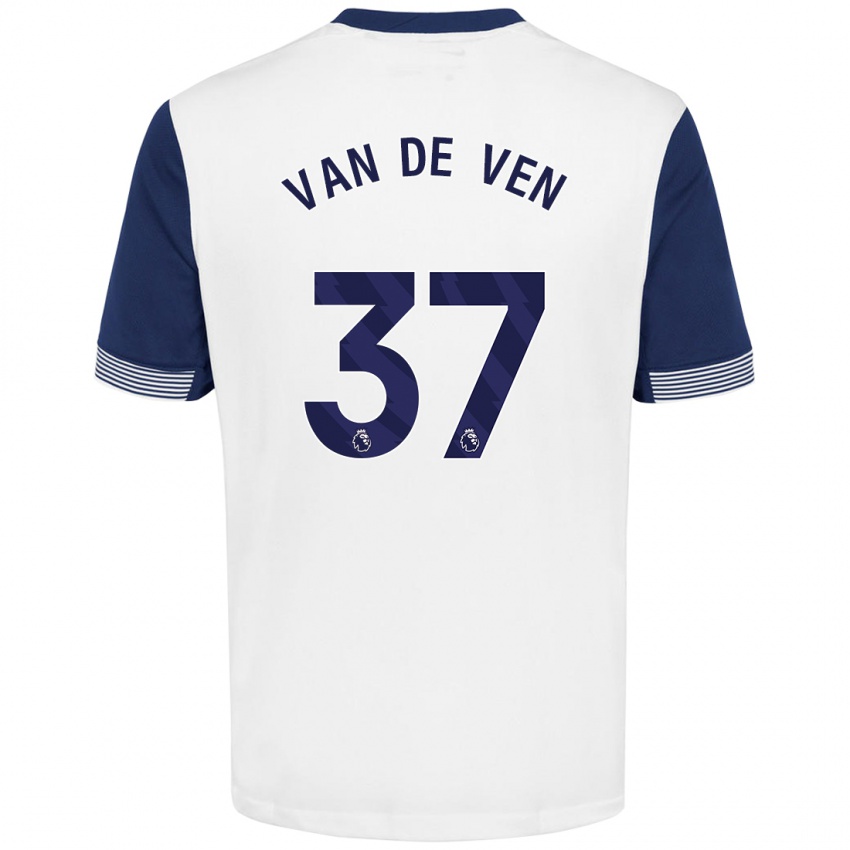 Kinderen Micky Van De Ven #37 Wit Blauw Thuisshirt Thuistenue 2024/25 T-Shirt