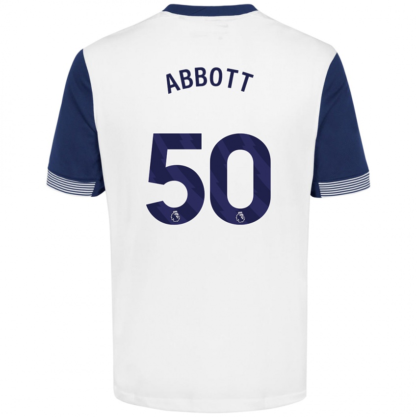 Kinderen George Abbott #50 Wit Blauw Thuisshirt Thuistenue 2024/25 T-Shirt