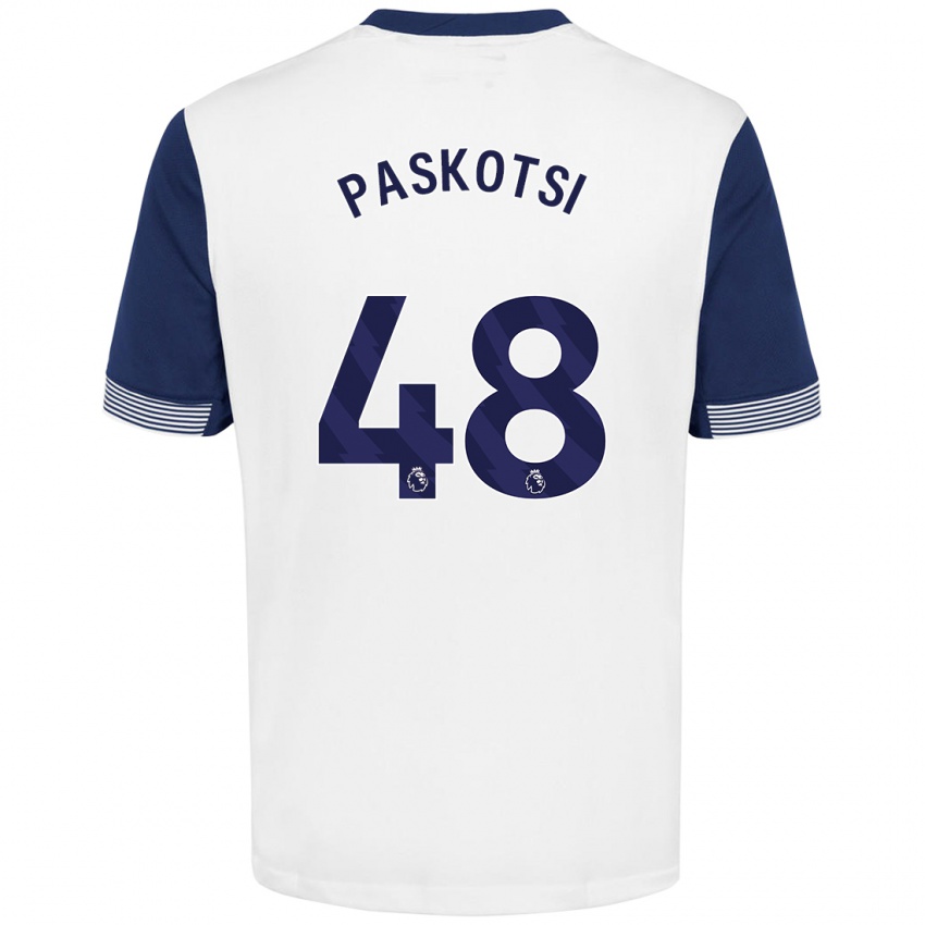 Kinderen Maksim Paskotsi #48 Wit Blauw Thuisshirt Thuistenue 2024/25 T-Shirt