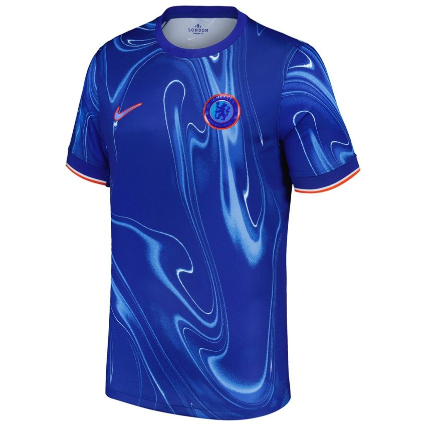 Kinderen Uw Naam #0 Blauw Wit Thuisshirt Thuistenue 2024/25 T-Shirt