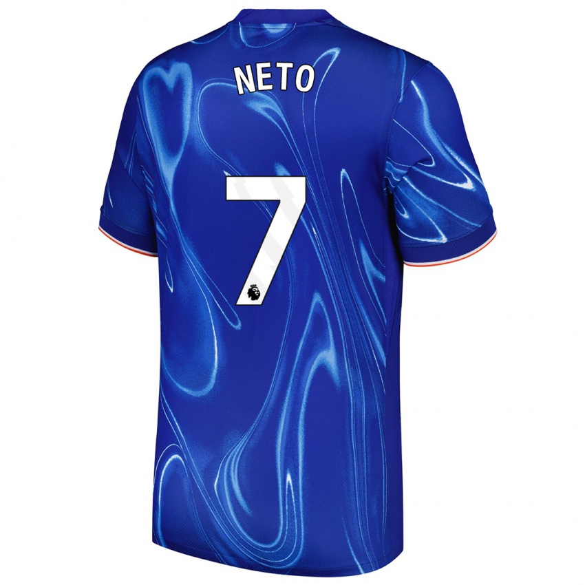 Kinderen Pedro Neto #7 Blauw Wit Thuisshirt Thuistenue 2024/25 T-Shirt