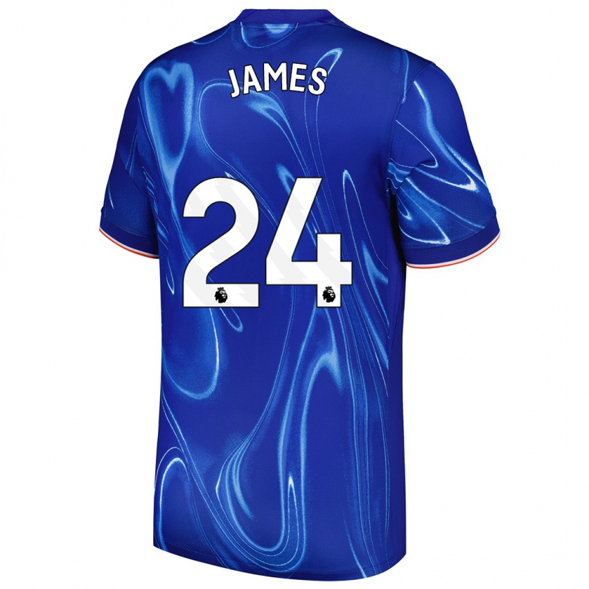 Kinderen Reece James #24 Blauw Wit Thuisshirt Thuistenue 2024/25 T-Shirt