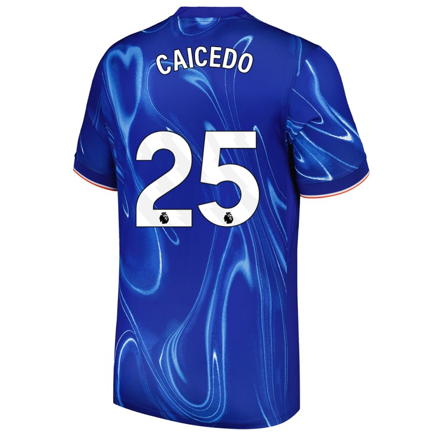 Kinderen Moisés Caicedo #25 Blauw Wit Thuisshirt Thuistenue 2024/25 T-Shirt