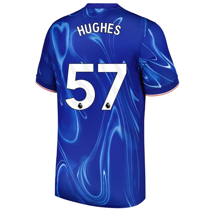 Kinderen Brodi Hughes #57 Blauw Wit Thuisshirt Thuistenue 2024/25 T-Shirt