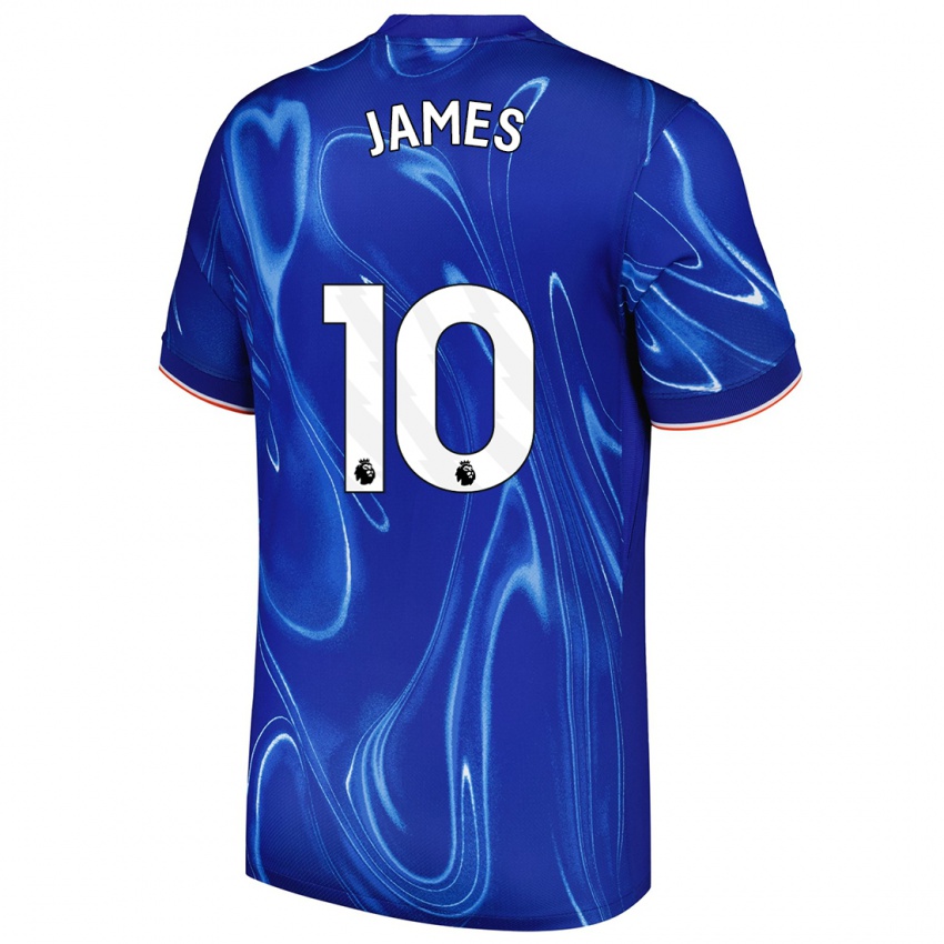 Kinderen Lauren James #10 Blauw Wit Thuisshirt Thuistenue 2024/25 T-Shirt