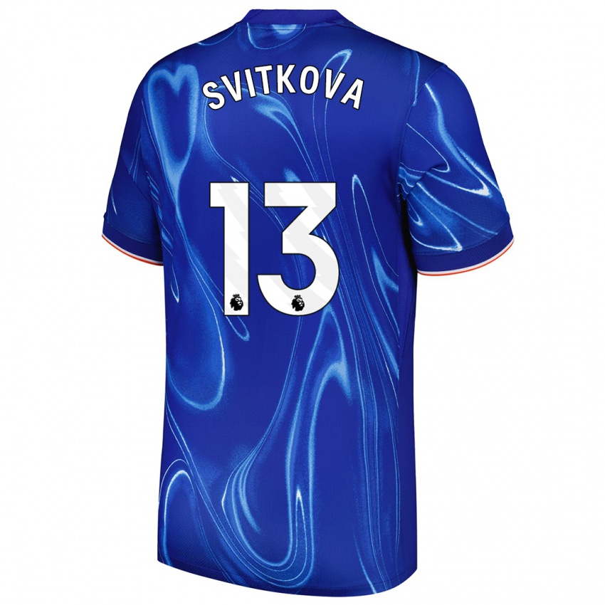 Kinderen Katerina Svitkova #13 Blauw Wit Thuisshirt Thuistenue 2024/25 T-Shirt