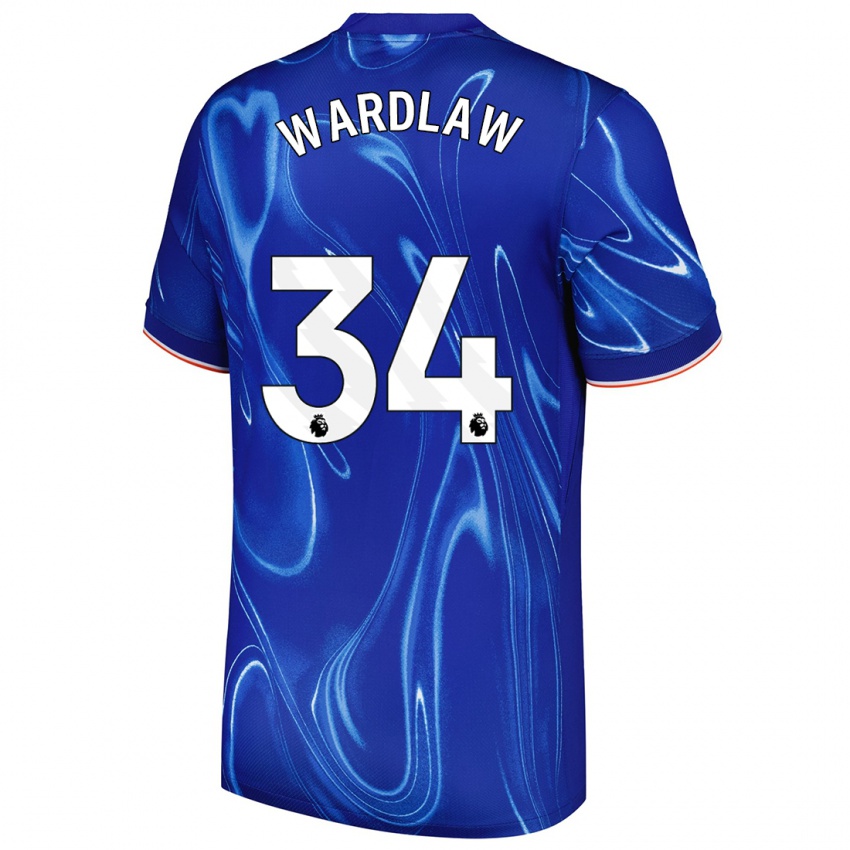 Kinderen Charlotte Wardlaw #34 Blauw Wit Thuisshirt Thuistenue 2024/25 T-Shirt