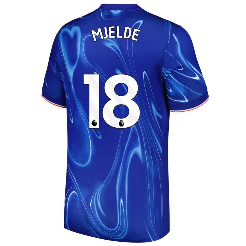 Kinderen Maren Mjelde #18 Blauw Wit Thuisshirt Thuistenue 2024/25 T-Shirt