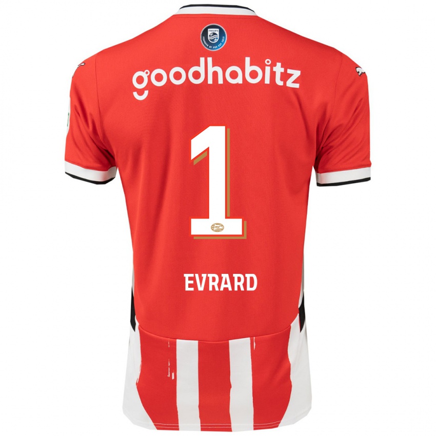 Kinderen Nicky Evrard #1 Rood Wit Thuisshirt Thuistenue 2024/25 T-Shirt