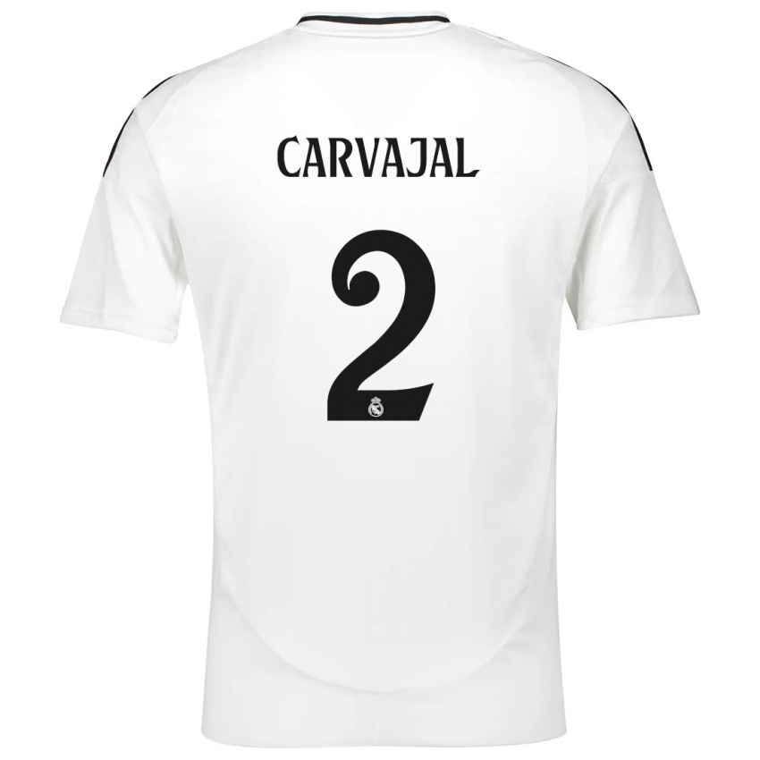 Kinderen Daniel Carvajal #2 Wit Thuisshirt Thuistenue 2024/25 T-Shirt