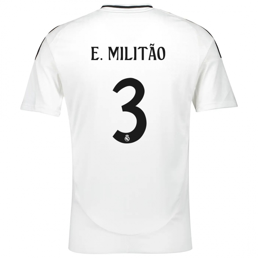 Kinderen Eder Militao #3 Wit Thuisshirt Thuistenue 2024/25 T-Shirt