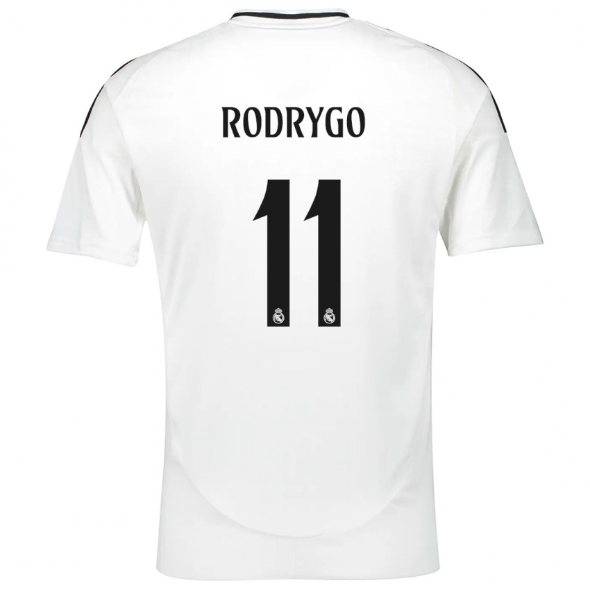 Kinderen Rodrygo #11 Wit Thuisshirt Thuistenue 2024/25 T-Shirt