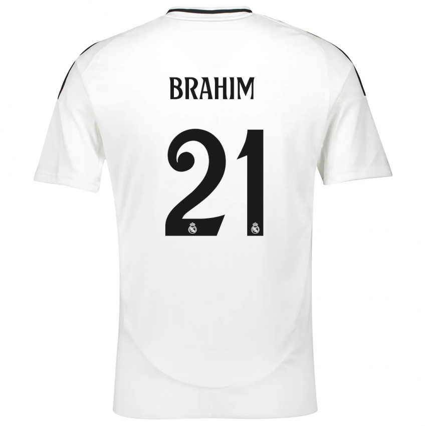 Kinderen Brahim Diaz #21 Wit Thuisshirt Thuistenue 2024/25 T-Shirt