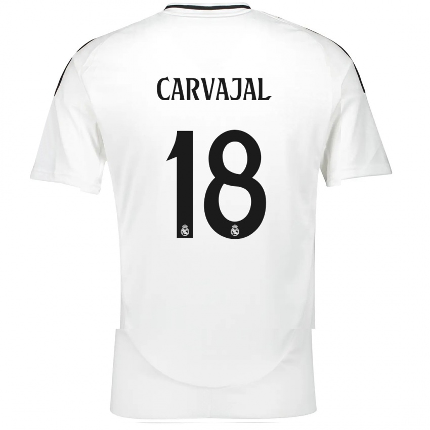 Kinderen Angel Carvajal #18 Wit Thuisshirt Thuistenue 2024/25 T-Shirt