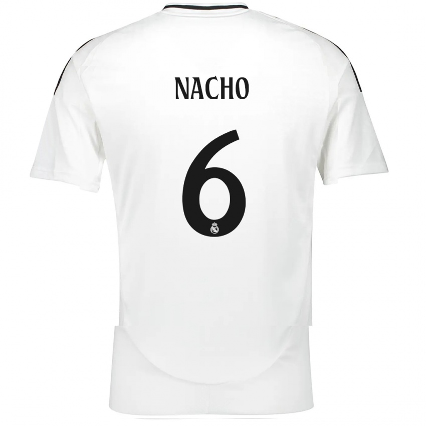 Kinderen Nacho Fernandez #6 Wit Thuisshirt Thuistenue 2024/25 T-Shirt