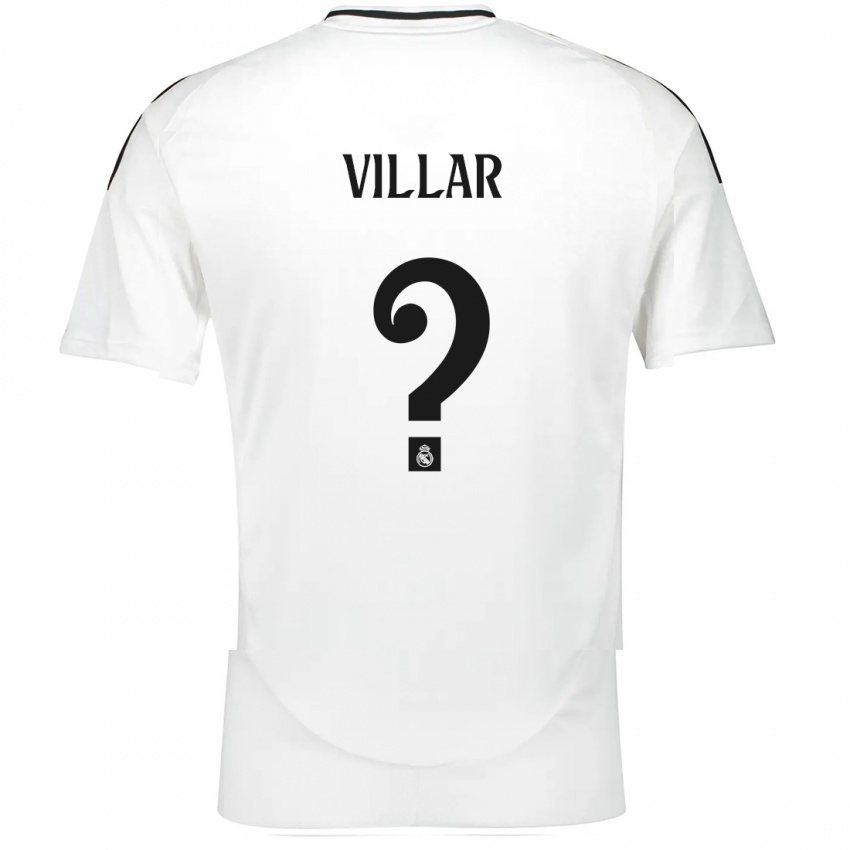 Kinderen Javi Villar #0 Wit Thuisshirt Thuistenue 2024/25 T-Shirt