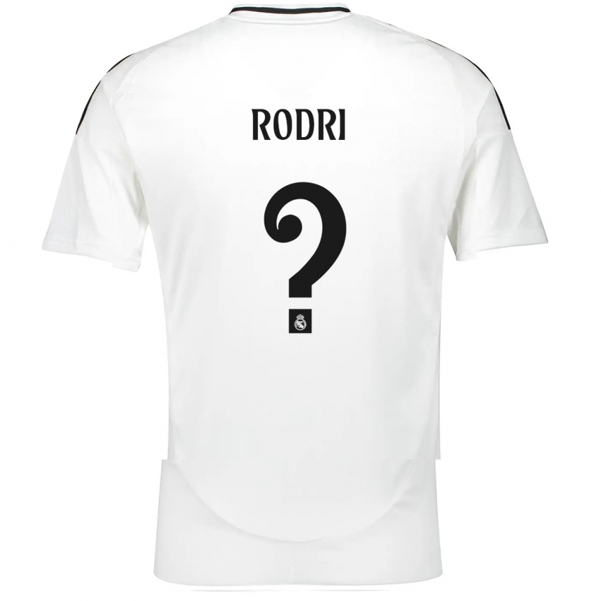 Kinderen Rodri #0 Wit Thuisshirt Thuistenue 2024/25 T-Shirt