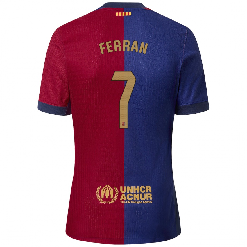 Kinderen Ferran Torres #7 Blauw Rood Thuisshirt Thuistenue 2024/25 T-Shirt