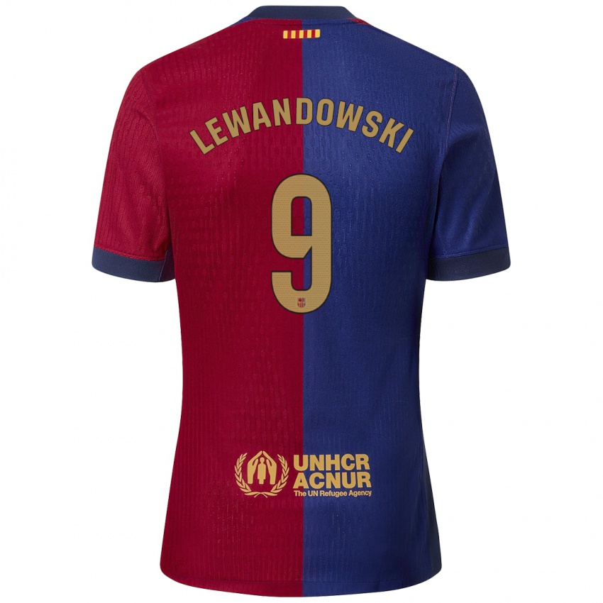 Kinderen Robert Lewandowski #9 Blauw Rood Thuisshirt Thuistenue 2024/25 T-Shirt