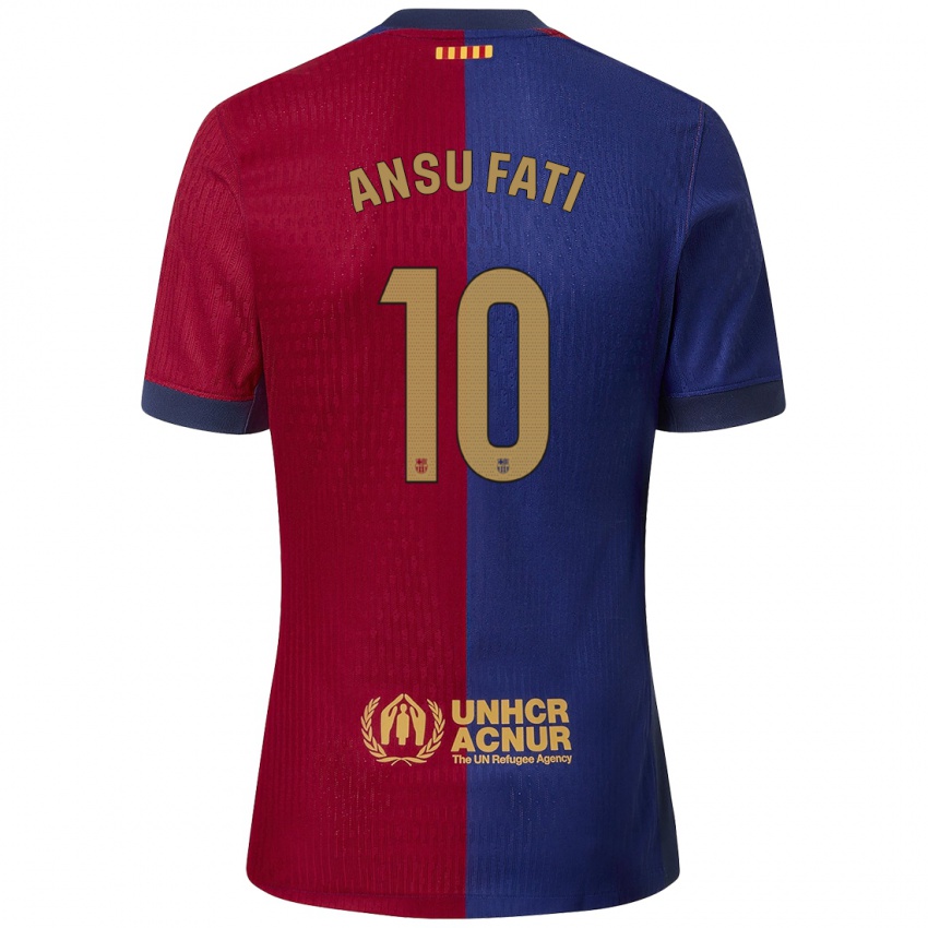 Kinderen Ansu Fati #10 Blauw Rood Thuisshirt Thuistenue 2024/25 T-Shirt