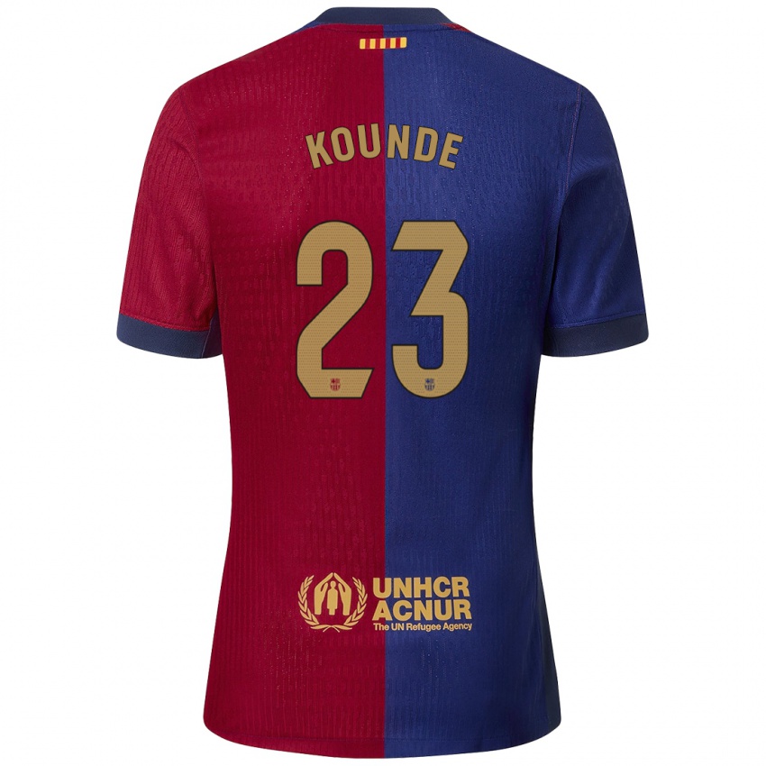 Kinderen Jules Kounde #23 Blauw Rood Thuisshirt Thuistenue 2024/25 T-Shirt