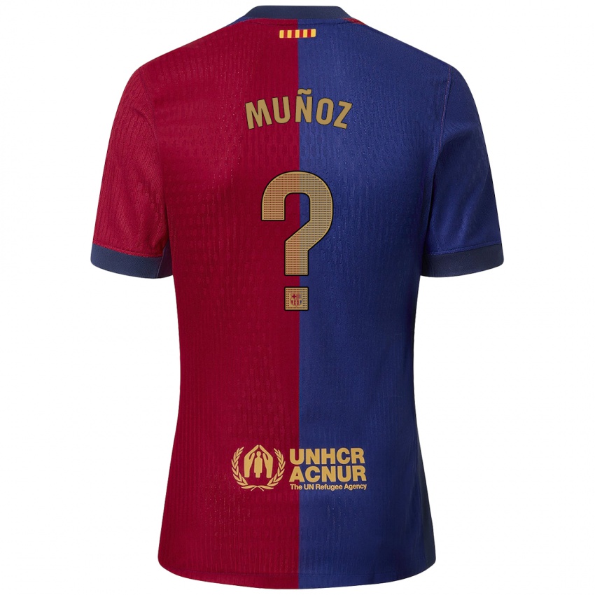 Kinderen Adrià Muñoz #0 Blauw Rood Thuisshirt Thuistenue 2024/25 T-Shirt