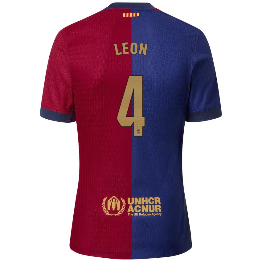 Kinderen Maria Pilar Leon #4 Blauw Rood Thuisshirt Thuistenue 2024/25 T-Shirt